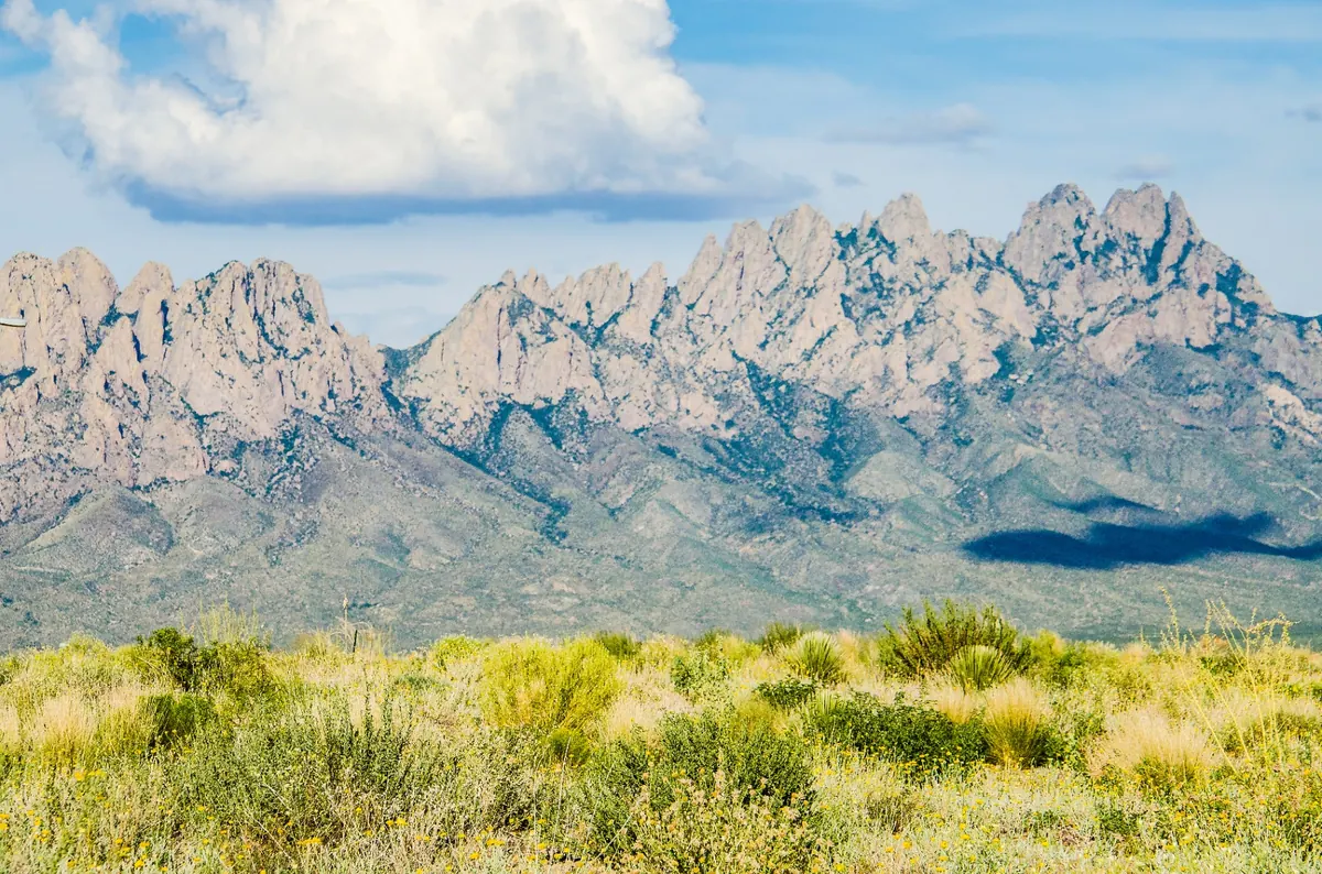 Organ Mountains rising over the high desert near Las Cruces, New Mexico
